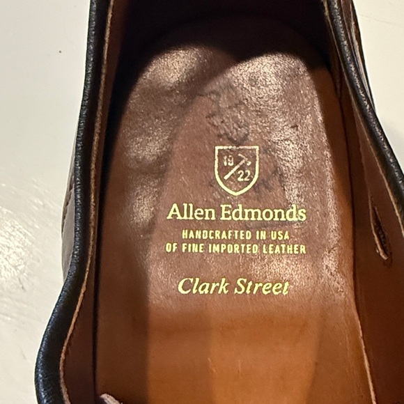 Allen Edmonds Clark Street Split Toe Derby Casual Dress Men’s 11 Brown - Picture 2 of 9